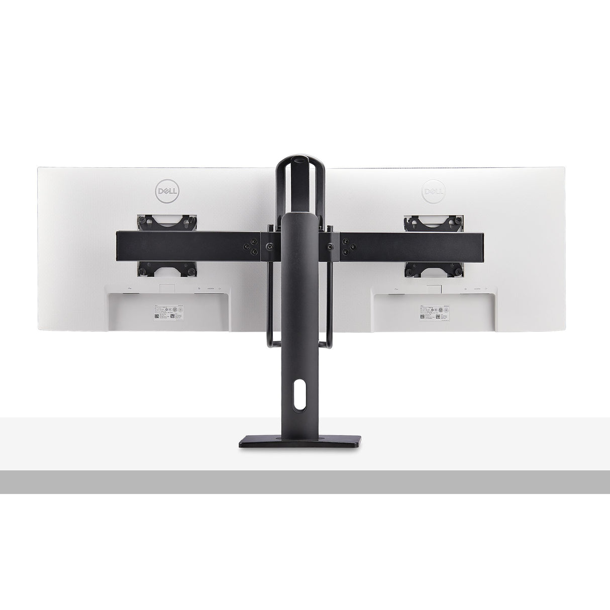 StarTech.com Crossbar Dual Monitor Desk Stand For Double 27-inch Screens, VESA Mount 75x75/100x100, Toolless Height Adjustment, Up To 13.2lb (6kg) Per Display