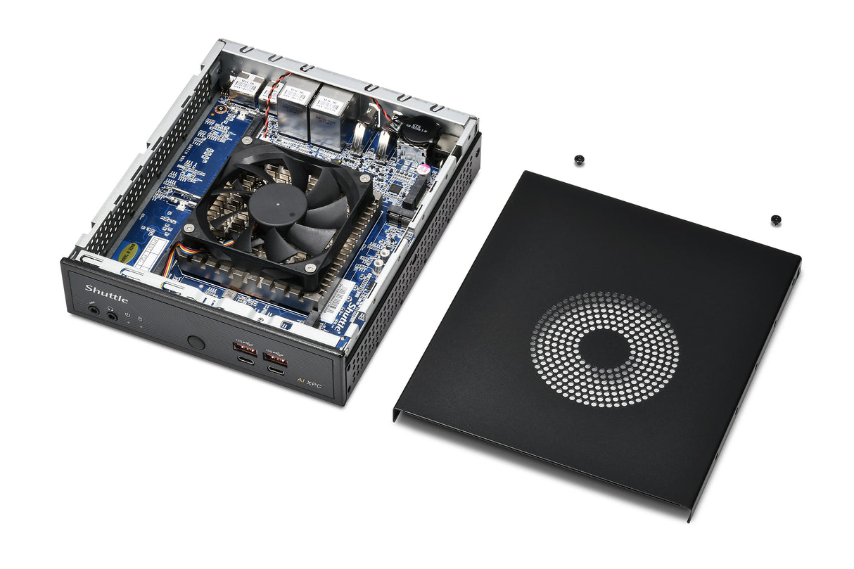 Shuttle Slim AI PC DN11H9 Intel Core Ultra 9 185H, Intel Arc graphics, 2xHDMI, 2x DP, 4x 2.5 Gbit LAN, VESA, 24/7 permanent operation