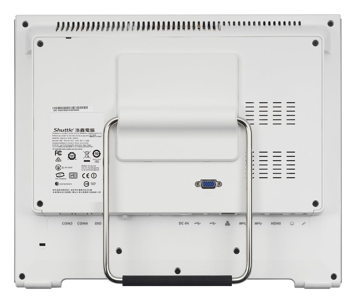 Shuttle All-In-One Barebone X50V8, 15.6" Single-Touch-Screen (resistive), Celeron 5205U, Wifi, IP54, fanless, 24/7 permanent operation