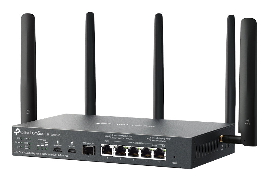 TP-Link Omada ER706WP-4G wireless router Gigabit Ethernet Dual-band (2.4 GHz / 5 GHz) Black