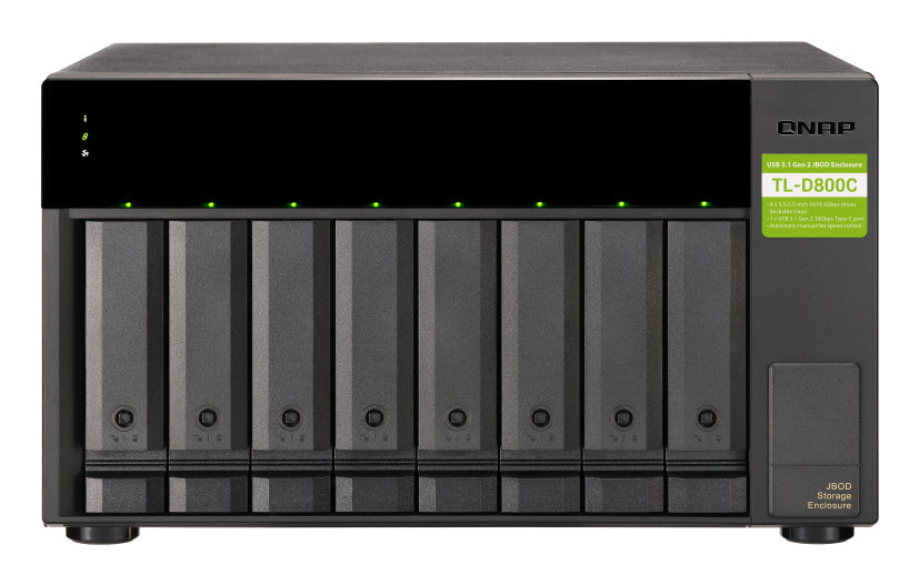 QNAP TL-D800C storage drive enclosure HDD/SSD enclosure Black, Grey 2.5/3.5"