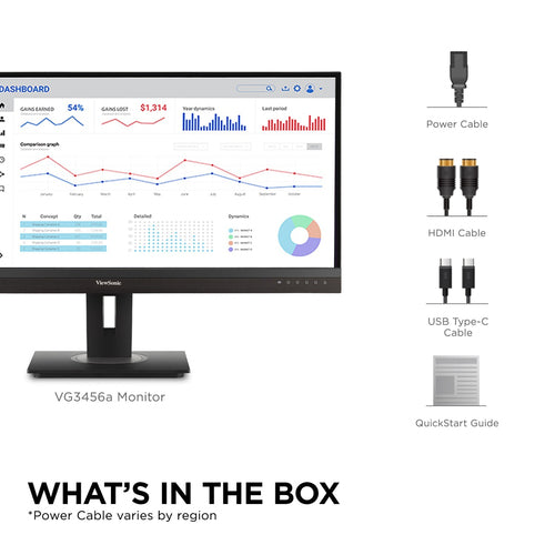 Viewsonic VG Series VG3456A computer monitor 86.4 cm (34") 3440 x 1440 pixels Wide Quad HD LED Black