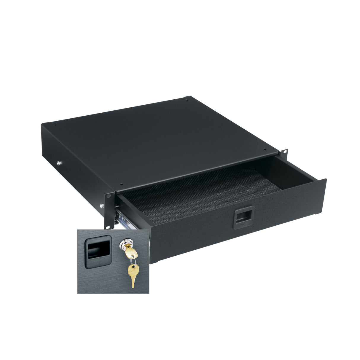 Middle Atlantic 2 RU Rackmount Drawer, Textured Face with Lock