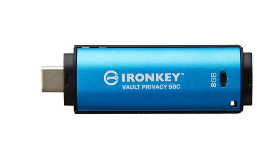 Kingston Technology IronKey 8GB USB-C Vault Privacy 50C AES-256 Encrypted, FIPS 197
