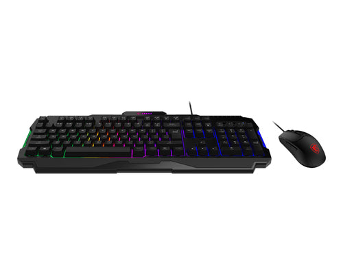 MSI FORGE GK100 COMBO keyboard Mouse included Gaming USB QWERTY US English Black