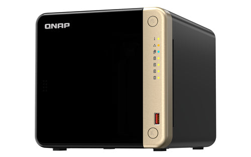 QNAP TS-464 NAS Tower Intel® Celeron® N5095 8 GB DDR4 HDD QNAP Turbo System Black, Gold