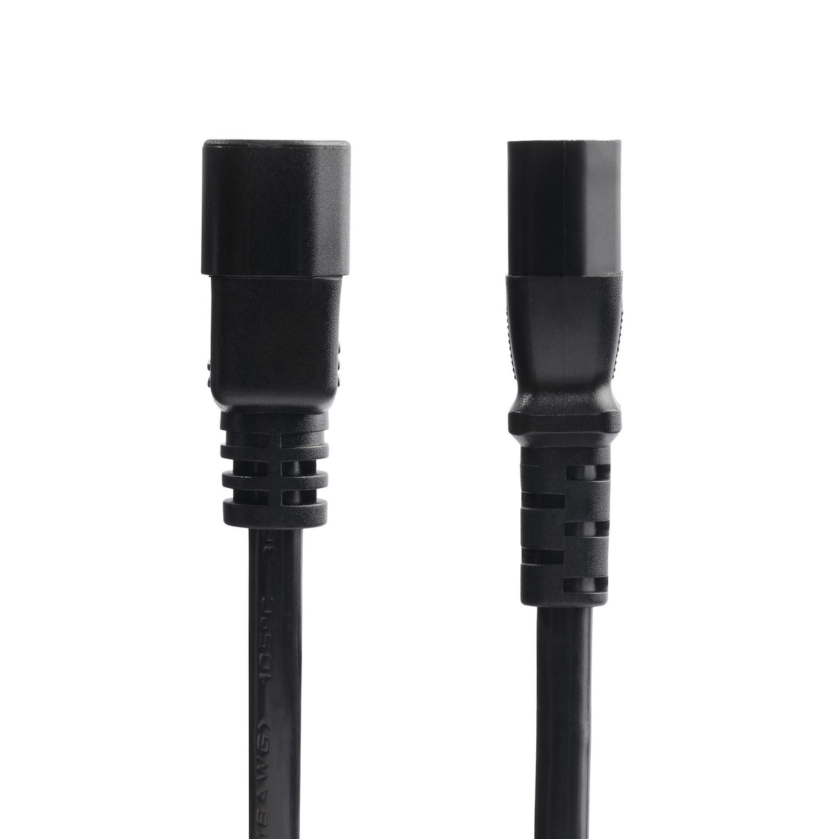 StarTech.com 1ft (30cm) Power Extension Cord, C14 to C13 PDU Power Cord, 10A 250V, 18AWG, Black Extension Cable, AC Power Cable for PDU/Power Supply, TAA Compliant, UL Listed