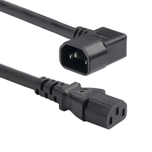 StarTech.com 6ft (1.8m) Heavy Duty Power Cord, Right Angle C14 to C13, PDU Power Cord, 15A 250V, 14AWG, Heavy Gauge Power Cable, TAA Compliant, UL Listed