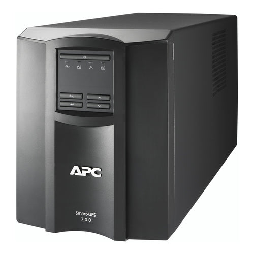 APC Smart-UPS, Line Interactive, 700VA, Tower, 120V, 8x NEMA 5-15R outlets, SmartSlot, Auto Sense Voltage 120V/230V, AVR, LCD