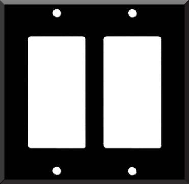 Decora Style Wall Plate - 2 Gang Black (color matching screws)