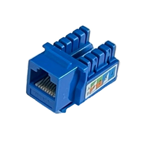 Keystone Jack Cat6 90 Degree UTP 110 Punch Blue Wall Plate Only (In Stock Only)