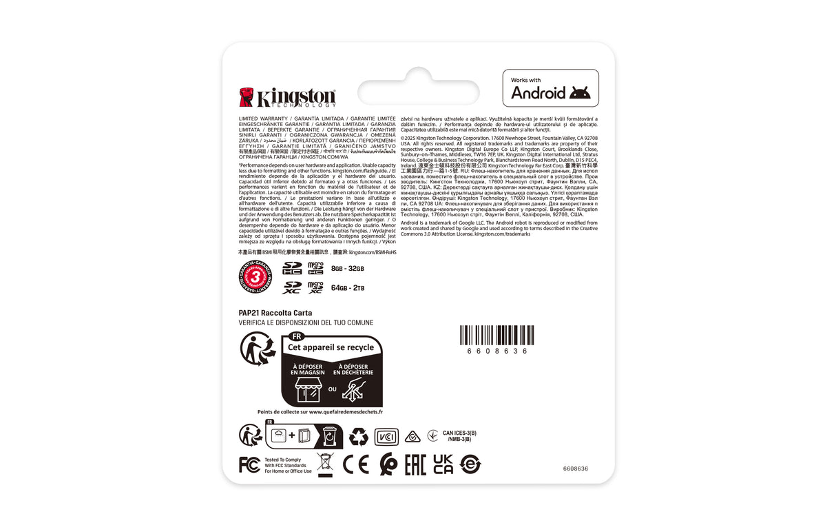 Kingston Technology 128GB microSDXC Industrial C10 A1 pSLC Card + SD Adapter