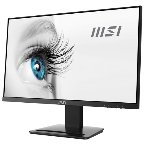 MSI Pro MP243 23.8 Inch Monitor, Full HD (1920 x 1080), 75Hz, IPS, 5ms, HDMI, DisplayPort, Built-in Speakers, Anti-Glare, Anti-Flicker, Less Blue light, TÜV Certified, VESA, Kensington, Black