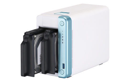 QNAP TS-251D NAS Tower Intel® Celeron® J4005 2 GB DDR4 0 TB QNAP Turbo System Blue, White