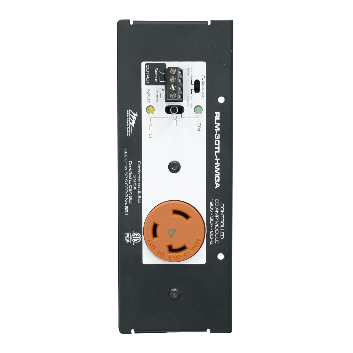 Middle Atlantic RLM-30TL-HWIGA socket-outlet Black, Orange, White