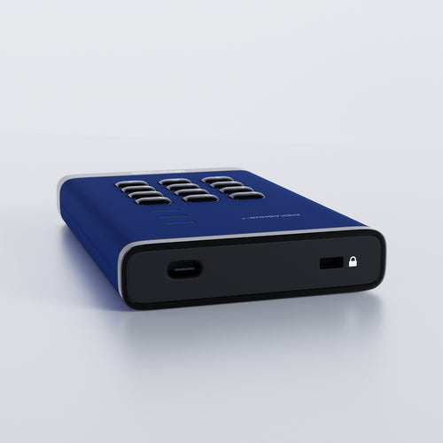 iStorage diskAshur³ 2TB Blue | Secure Portable Hard Drive | FIPS 140-3 Level 3 Complaint |Common Criteria EAL 5+ | PIN protected | AES-XTS 256-bit hardware encryption | GDPR, TAA Compliant | Dust/Water Resistant