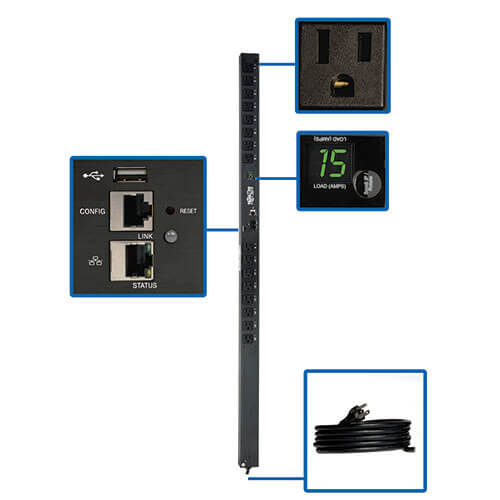 Tripp Lite PDU Switched (1P) 1.4kW 120V 12A 5-15P 10' /(16) 5-15R 50"