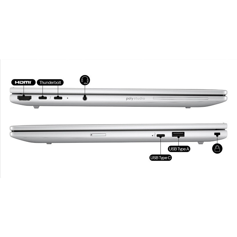 HP EliteBook 8 G1i AI PC Intel Core Ultra 5 235U Laptop 35.6 cm (14") WUXGA 16 GB DDR5-SDRAM 256 GB SSD Wi-Fi 6E (802.11ax) Windows 11 Pro Silver