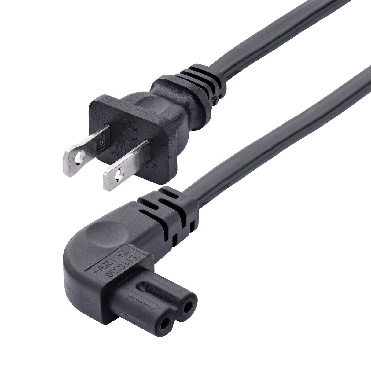 StarTech.com 6ft (1.8m) Laptop Power Cord, NEMA 1-15P to Right Angle C7, 7A 125V, 18AWG, Laptop Charger Cable, Replacement Power Brick Cable, AC Power Cable, UL Listed - TAA