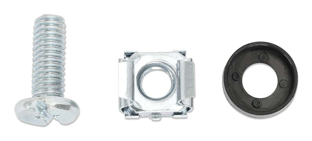 Intellinet Cage Nut Set (100 Pack), M6 Nuts, Bolts and Washers, Suitable for Network Cabinets/Server Racks, Plastic Storage Jar, Lifetime Warranty