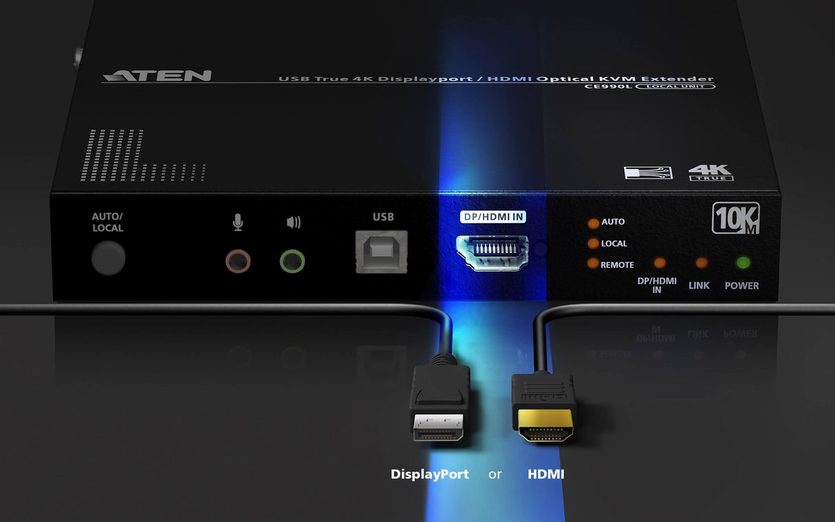 ATEN True 4K DP/HDMI Optical KVM 10km