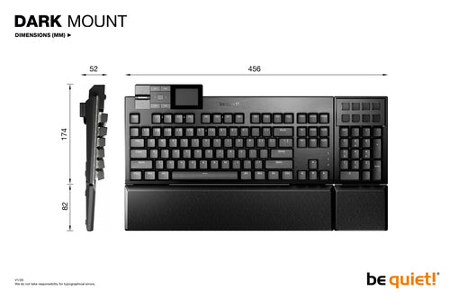 be quiet! Dark Mount Silent Linear US ANSI keyboard Gaming USB QWERTY US English Black