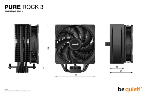 be quiet! Pure Rock 3 Black Processor Air cooler 12 cm 1 pc(s)
