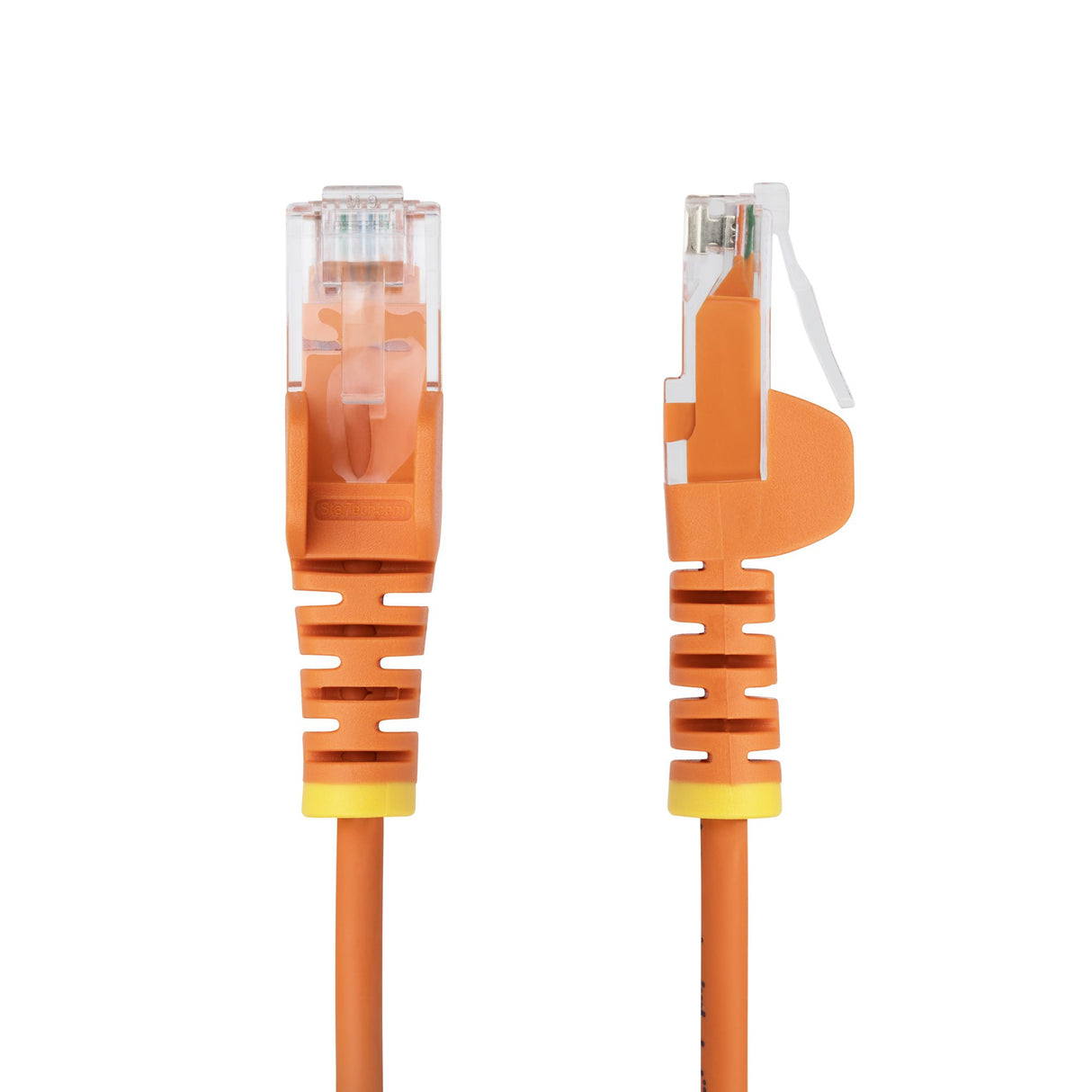 StarTech.com 1ft Orange Slim CAT6 Ethernet Cable, Snagless, 100W PoE, UTP, LSZH, 28AWG Pure Bare Copper Wire, Slim RJ45 Network Patch Cord w/Strain Reliefs, Individually Tested
