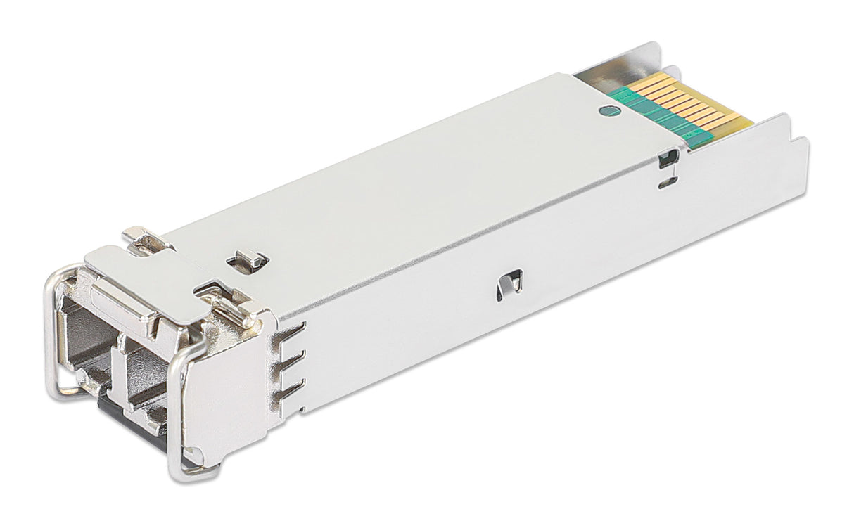Intellinet Industrial Gigabit Fiber SFP Optical Transceiver Module 1000Base-SX (LC) Multi-Mode Port, 550 m, MSA-compliant for Maximum Compatibility, Silver