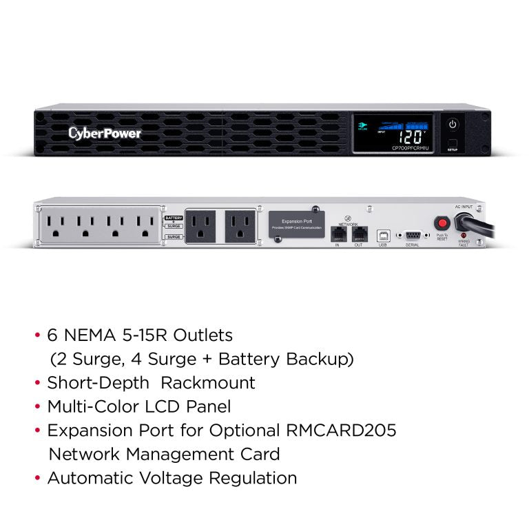 CyberPower PFC Sinewave uninterruptible power supply (UPS) Line-Interactive 0.7 kVA 400 W 6 AC outlet(s)