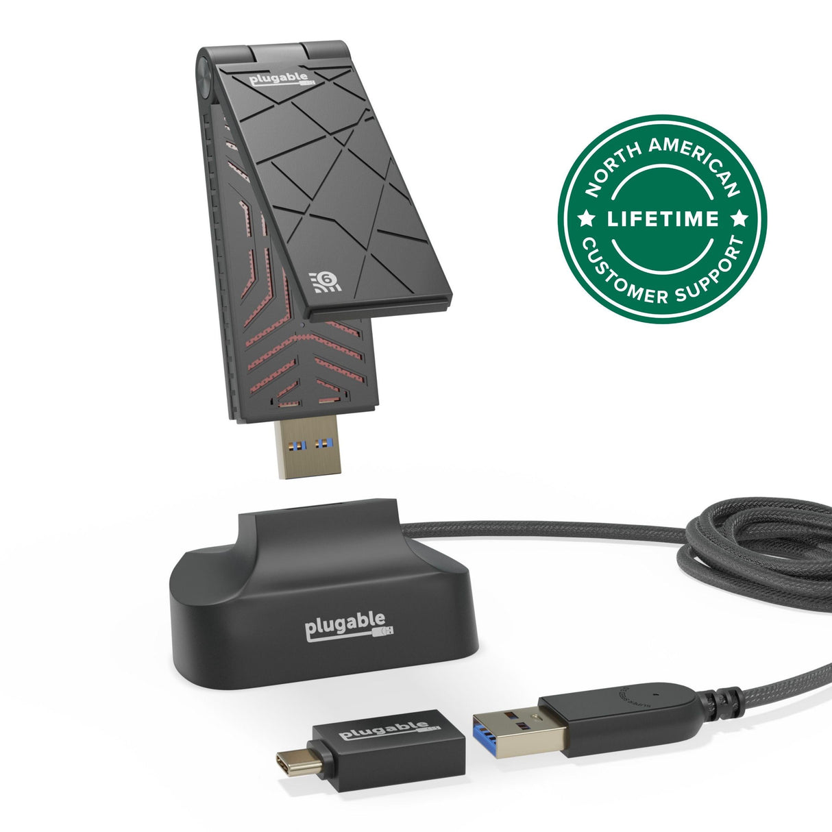Plugable Technologies USB 3.0 Wi-Fi 6 AX1800 Wireless Adapter