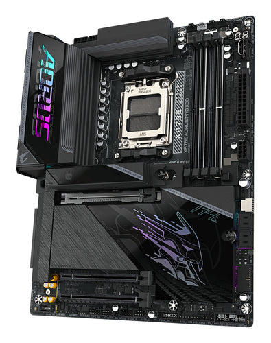 GIGABYTE X870E AORUS PRO X3D Motherboard - Supports AMD Ryzen 9000 CPUs, 18+2+2 Phases Digital VRM, up to 9000Hz DDR5 (OC), 2xPCIe 5.0 + 2xPCIe 4.0, Wi-Fi 7, 5GbE LAN, USB 4