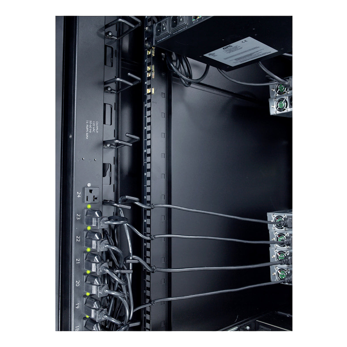 APC NetShelter Cable Management, Vertical Cable Manager, Cable Rings, Set of 8, Black, 55 mm x 766 mm x 85 mm