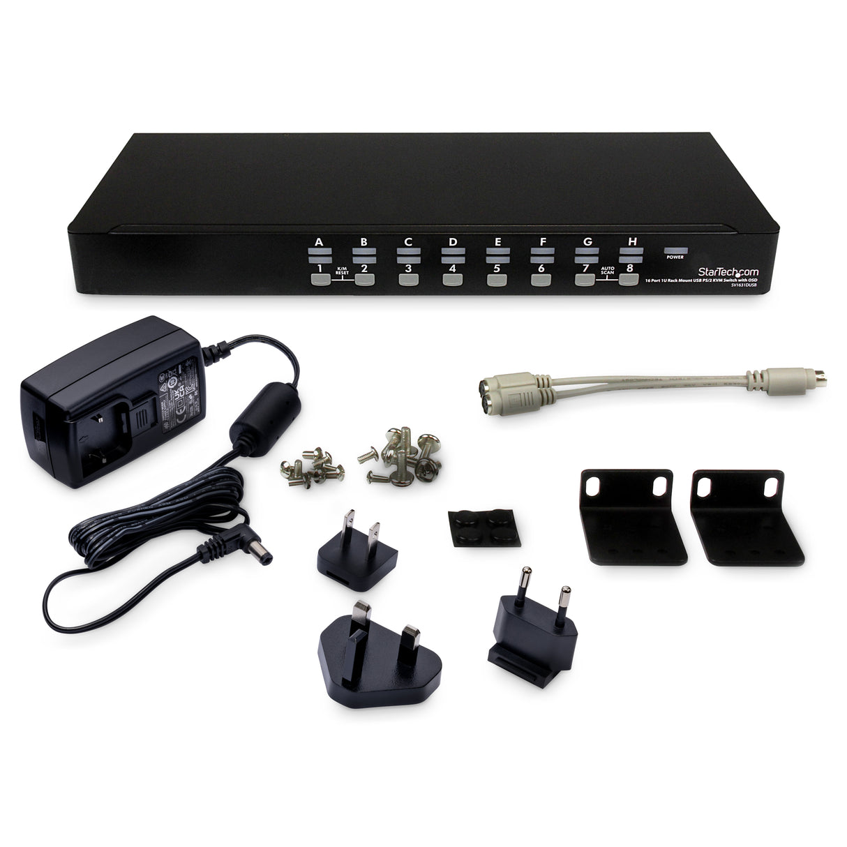 StarTech.com 16 Port 1U Rackmount USB PS/2 KVM Switch with OSD - TAA
