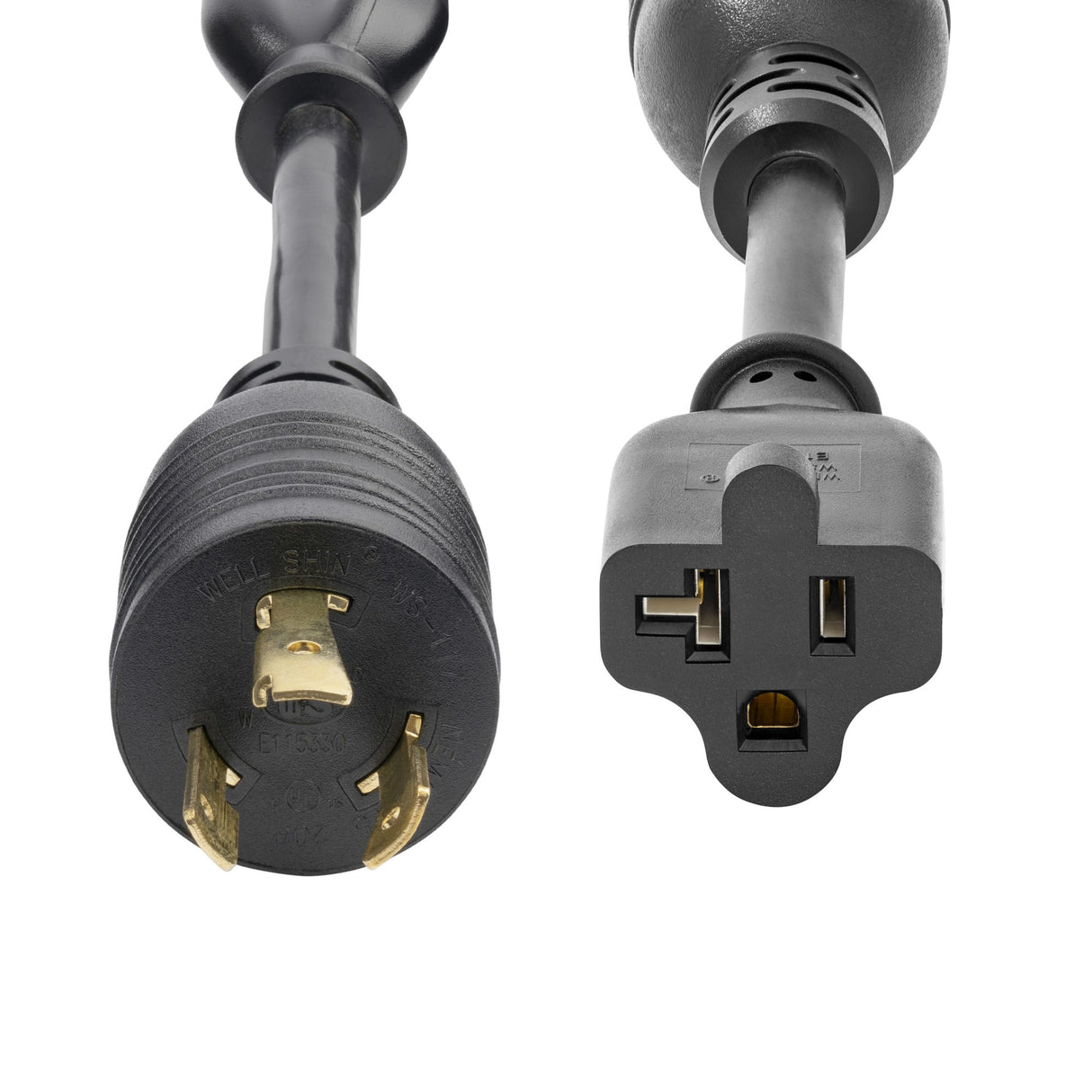 StarTech.com 6in (15cm) Heavy Duty Power Cord, NEMA L5-20P to NEMA 5-20R, Black Adapter Cord, 20A 125V, 12AWG, Heavy Gauge Plug Converter Cable, TAA Compliant, UL Listed