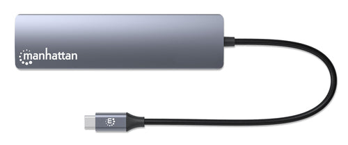 Manhattan USB-C Dock/Hub, Ports (x6): Ethernet, HDMI, USB-A (x3) and USB-C, with Power Delivery (PD) 100W- requires external USB-C charger (not included). USB powered (no external power supply required) when PD is not in use