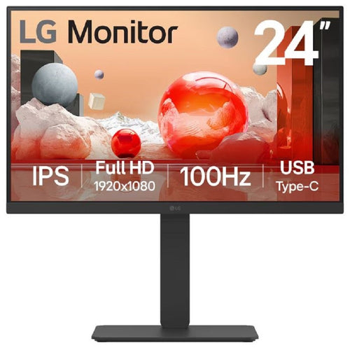 LG 24BA750-B computer monitor 60.5 cm (23.8") 1920 x 1080 pixels Full HD LCD Tabletop Black