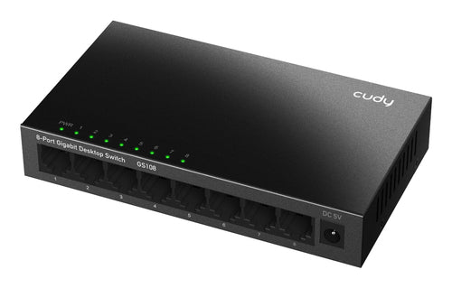 Cudy GS108 network switch Unmanaged Gigabit Ethernet (10/100/1000) Black