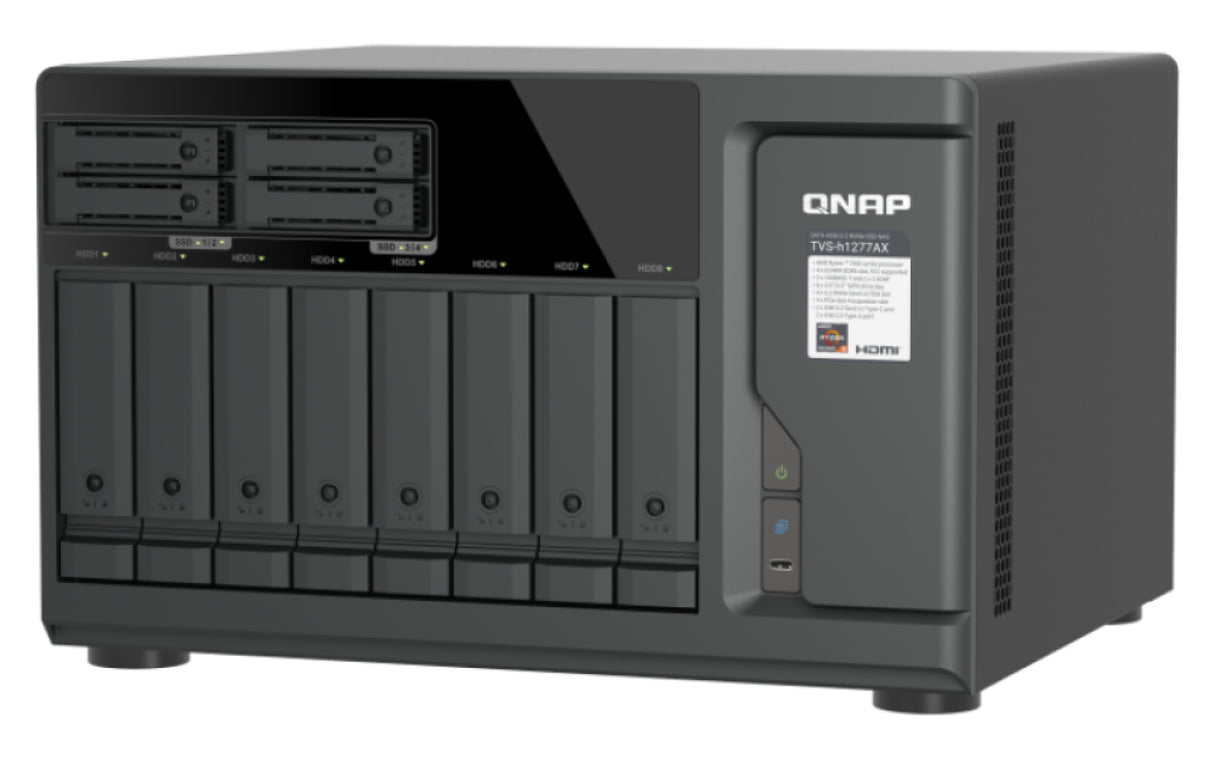 QNAP TVS-H1277AX NAS Tower AMD Ryzen™ 5 16 GB DDR5 QNAP QTS Black