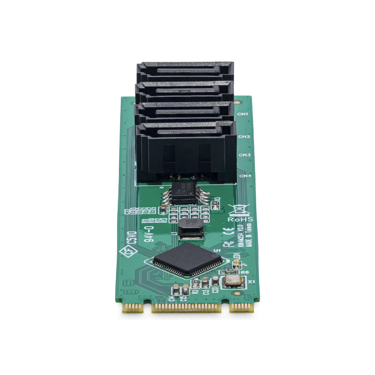 StarTech.com 4-Port M.2 to SATA Adapter Card, M.2 PCIe 3.0 to SATA HDD/SSD Expansion Card, ASM1064 Chipset, M.2 NVMe to 4x HDD/SSD for Windows/macOS/Linux, TAA