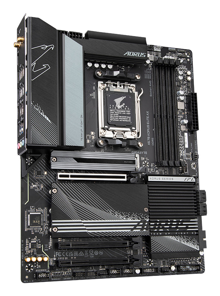 GIGABYTE X670 AORUS ELITE AX Motherboard - Supports AMD Ryzen 9000 Series CPUs, 16+2+2 Phases Digital VRM, up to 8000MHz DDR5 (OC), 1xPCIe 5.0 + 3xPCIe 4.0 M.2, Wi-Fi 6E, 2.5GbE LAN, USB 3.2 Gen 2x2