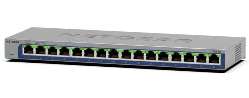 NETGEAR GS116-300NAS network switch Unmanaged L2 Gigabit Ethernet (10/100/1000) Black