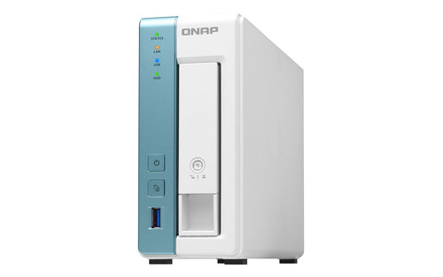 QNAP TS-131K NAS Tower AL214 1 GB DDR3 0 TB HDD QNAP Turbo System Turquoise, White