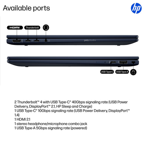 HP EliteBook X Flip G1i AI PC Copilot+ PC Intel Core Ultra 7 256V Hybrid (2-in-1) 35.6 cm (14") Touchscreen WUXGA 16 GB LPDDR5x-SDRAM 512 GB SSD Wi-Fi 7 (802.11be) Windows 11 Pro Silver