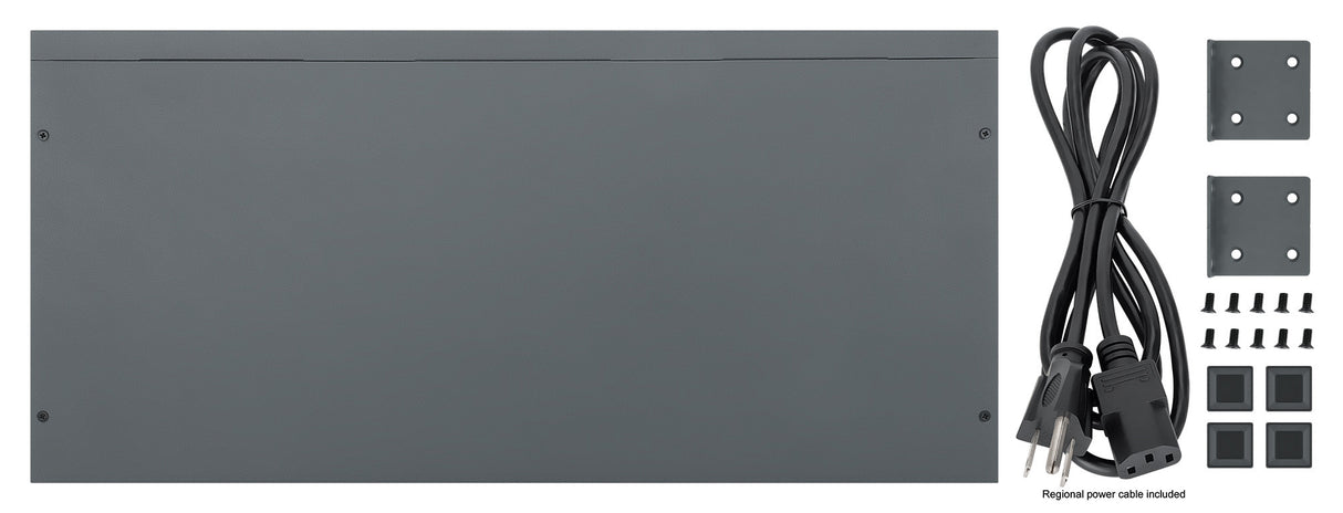 Intellinet 24-Port Gigabit Ethernet PoE+ Switch with 2 SFP Ports IEEE 802.3at/af (PoE+/PoE) Compliant, 370 W PoE Power Budget, Two 1G SFP Open Slots, Self-Healing Network, 19" Rackmount
