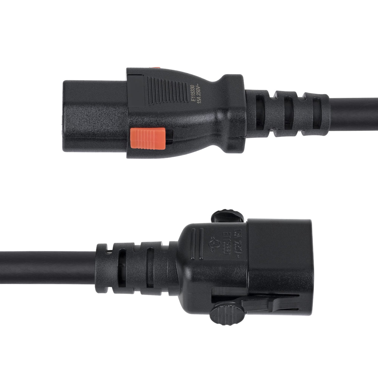 StarTech.com 6ft (1.8m) Heavy Duty Power Extension Cord, Locking C14 to Locking C13, PDU Power Cord, 15A 250V, 14AWG, AC Power Cable Extension, TAA Compliant, UL Listed