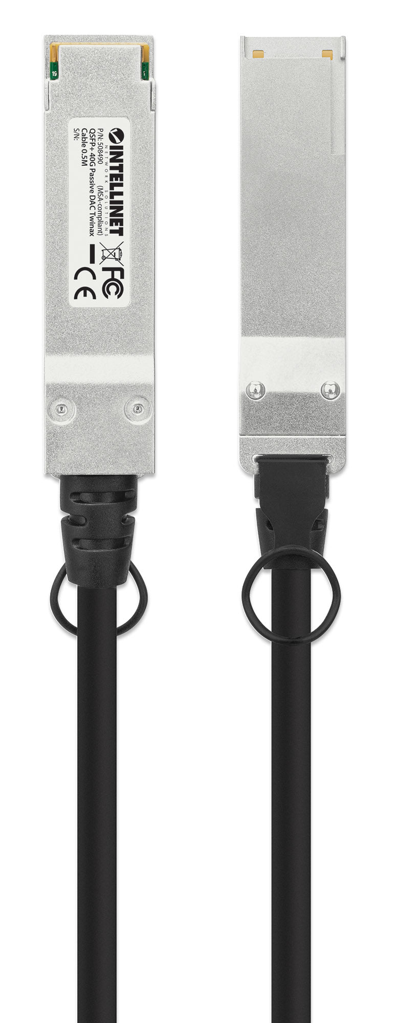 Intellinet 0.5m 40G QSFP+ Passive Direct Attach Copper Twinax Cable 30AWG MSA QSFP-H40G-CU50CM compatible