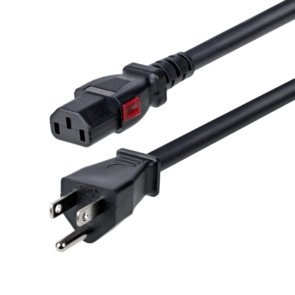 StarTech.com 6ft (2m) Heavy Duty Power Cord, NEMA 5-15P to Locking C13 AC Power Cable, 125V 15A, 14AWG, Replacement Computer/Monitor Power Cord, TAA Compliant, UL Listed
