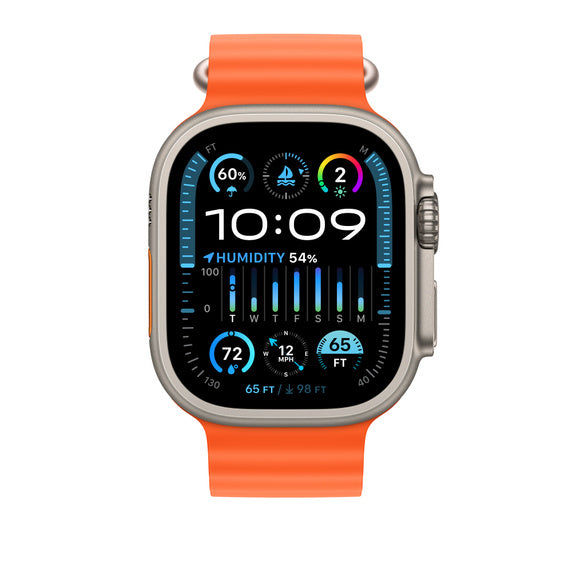 Apple MT663AM/A smart wearable accessory Band extension Orange Fluoroelastomer, Titanium