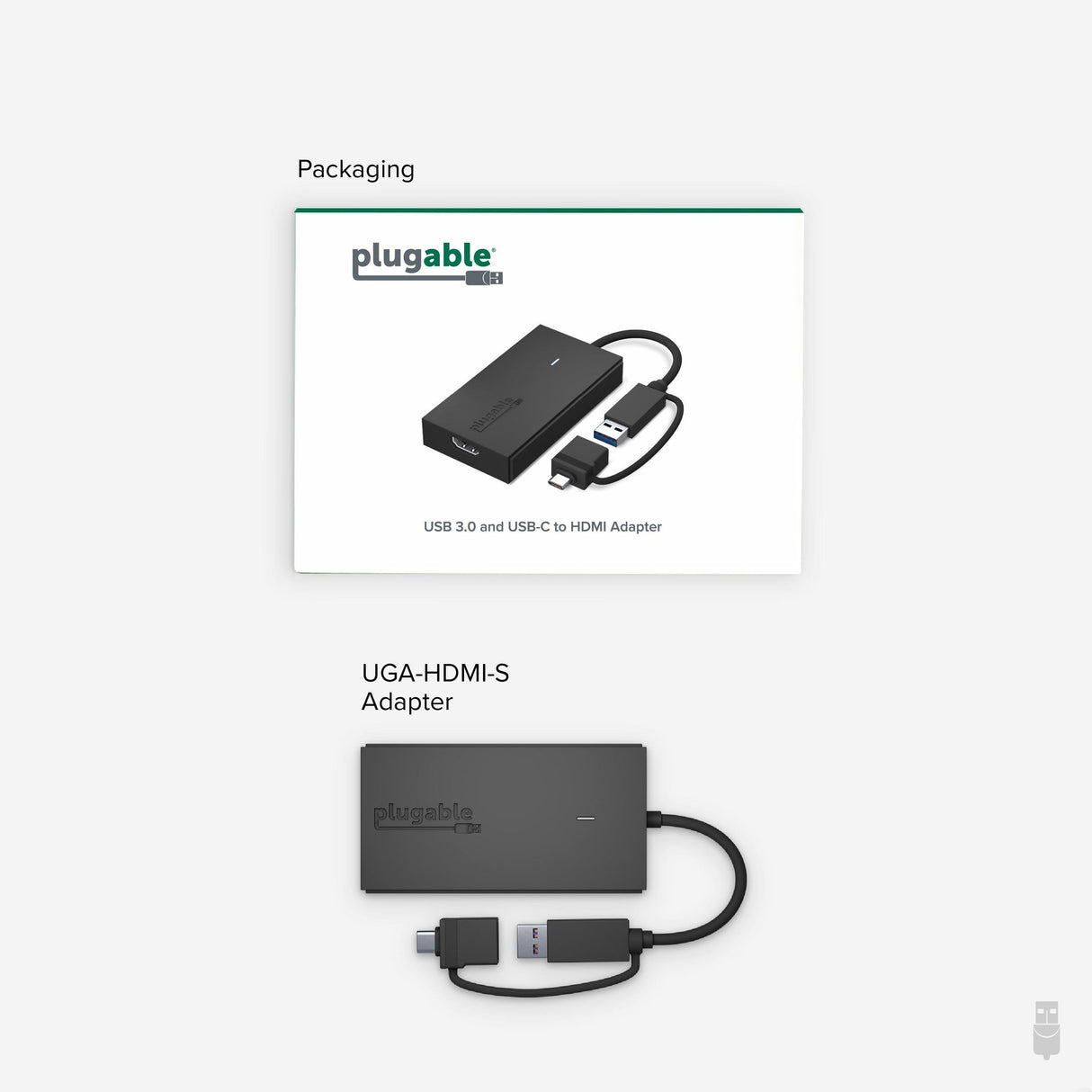 Plugable Technologies USB C to HDMI Adapter, Universal Video Graphics Adapter for USB 3.0 and USB-C Macs and Windows, Extend an HDMI Monitor up to 1080p@60Hz